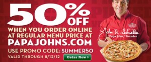 Papa Johns Coupon sample